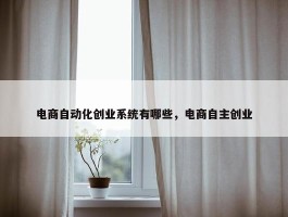 电商自动化创业系统有哪些，电商自主创业