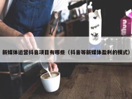 新媒体运营抖音项目有哪些（抖音等新媒体盈利的模式）