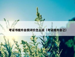 考证书提升自我评价怎么说（考证提升自己）