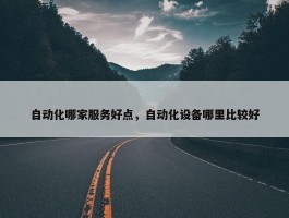 自动化哪家服务好点，自动化设备哪里比较好