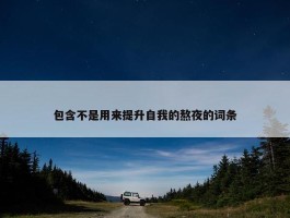 包含不是用来提升自我的熬夜的词条